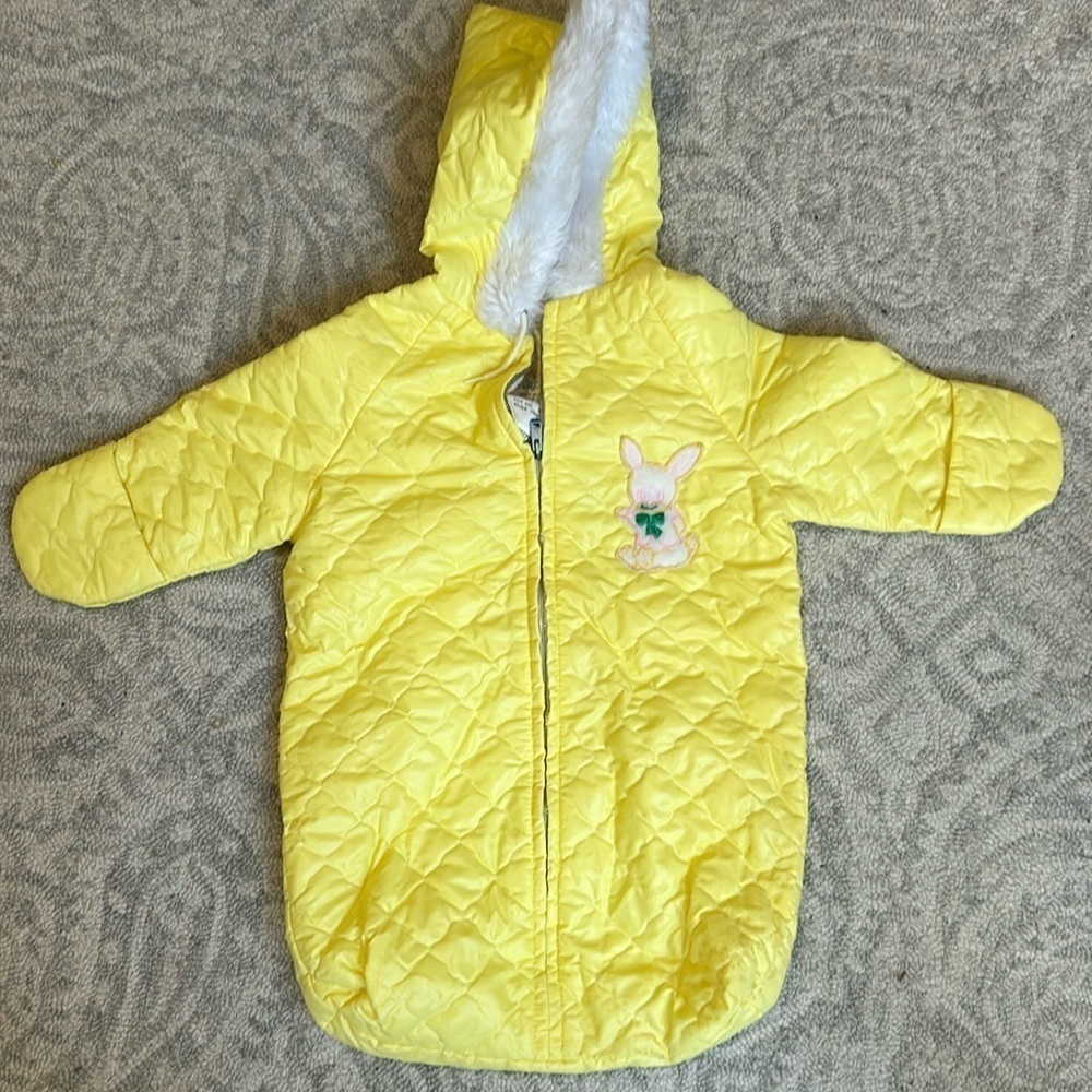 Vintage Baby Bunting Bag Yellow